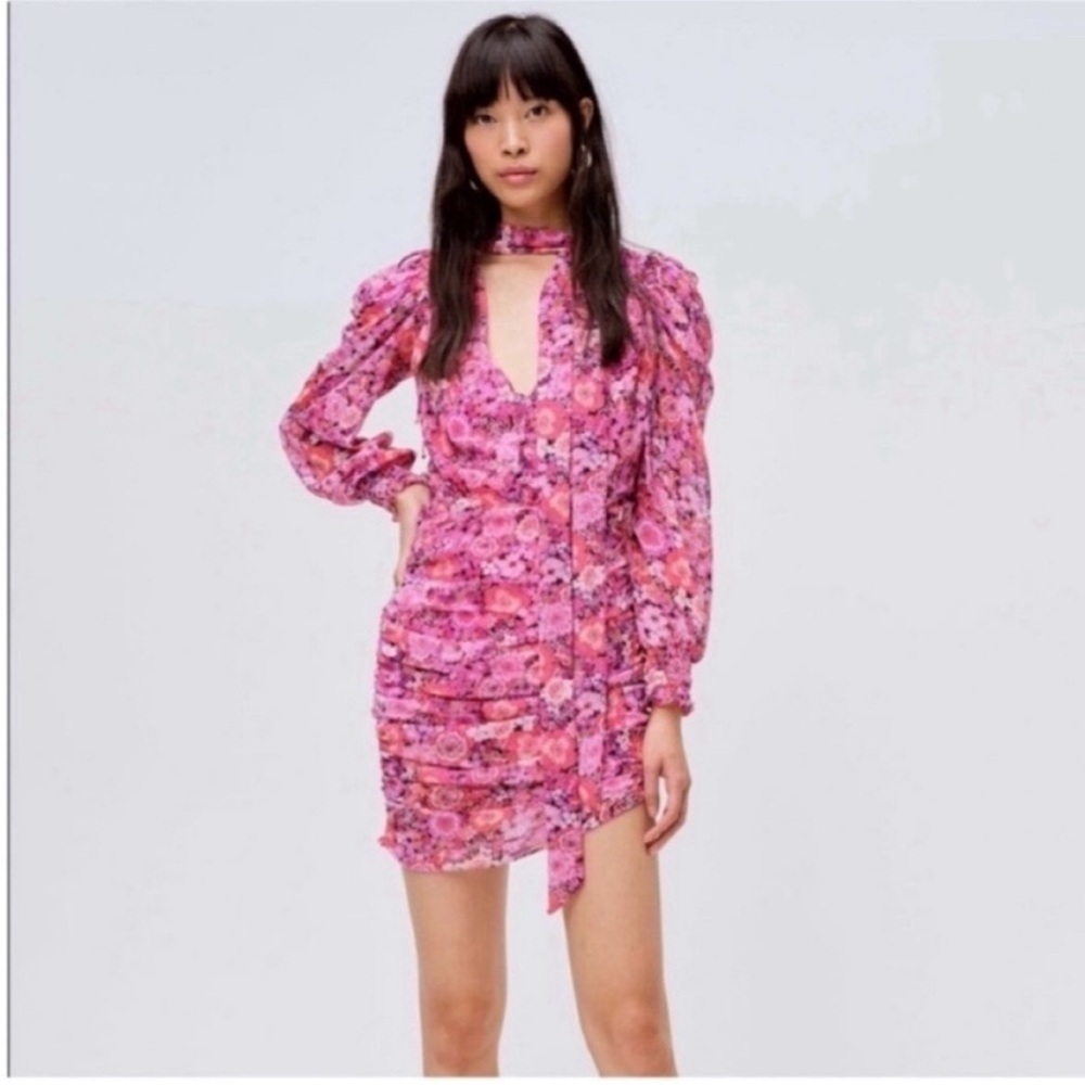 NWT For Love & Lemons Cheyenne Floral Long Sleeve Mini Dress - Picture 6 of 11